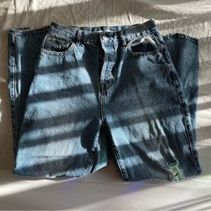 PACSUN size 28 distressed medium wash straight leg jeans